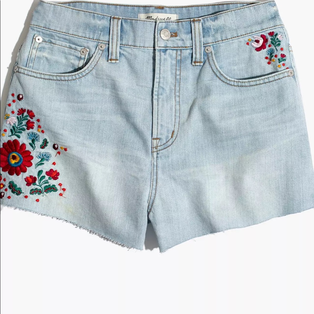 Madewell Perfect Jean Short Embroidered Edition